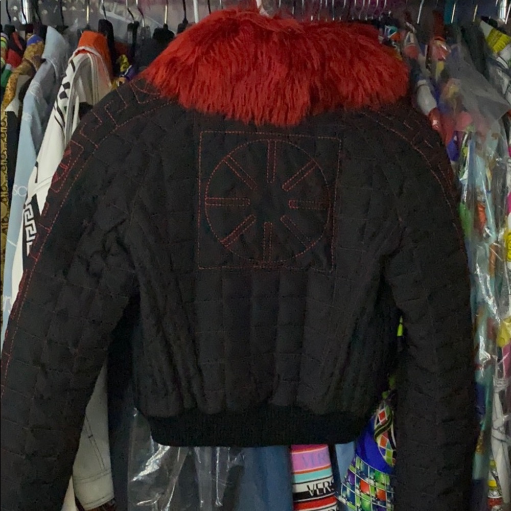 Versace Alpaca Fur Collar Puff Jacket RUNWAY 40/6 - Picture 7 of 10